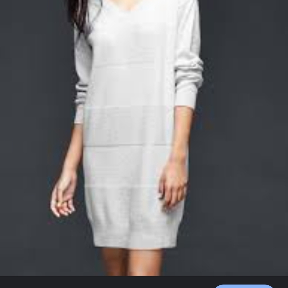 Gap Size L Elegant Women's Gray Sweater Dress 100% Cotton.